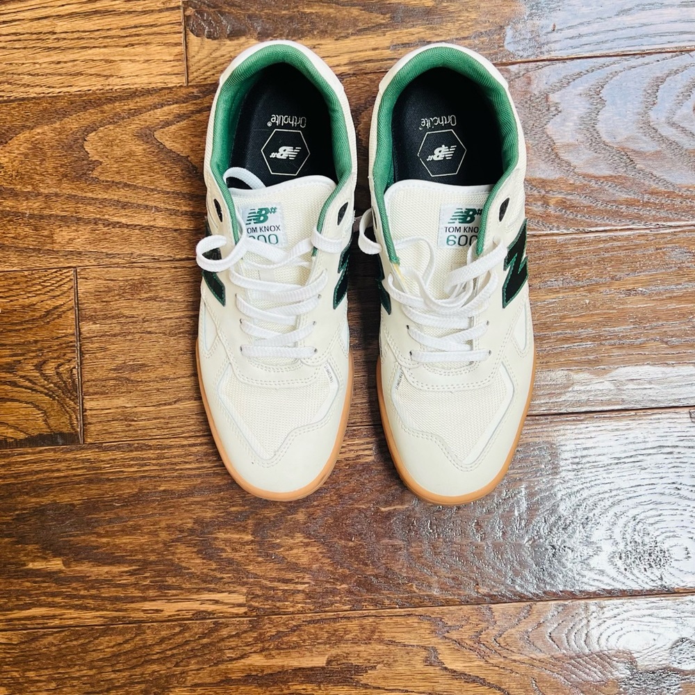 Men’s New Balance White and Green Sneakers